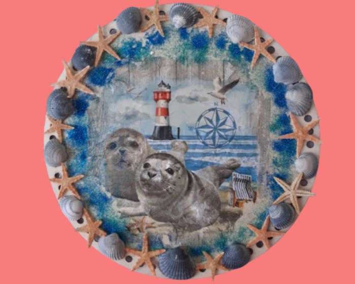 Maritime Geschenke Handmade - Bilder mit Seehund-Motiv