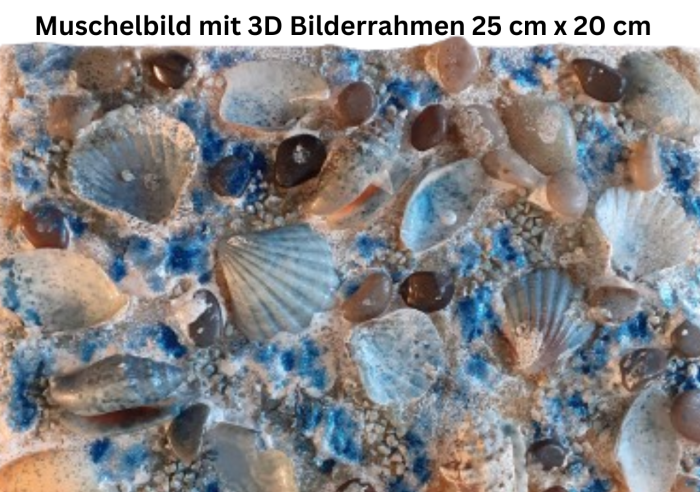 Acrylbilder maritim mit echten Seesternen - Muscheln – Bild 3