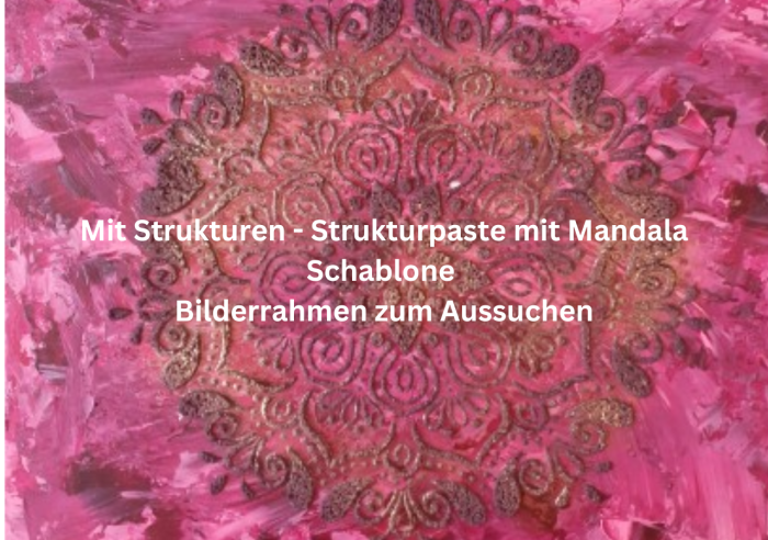 Handgemalte Bilder mit Strukturpaste rosa – Bild 2